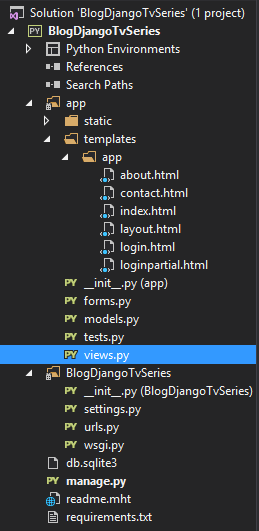 Developing MVC using Django and Visual Studio 2015 Part 1